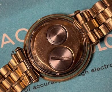 Solid 14k Bezel Accutron Astronaut with Champion Bullet Braclet - Image 3